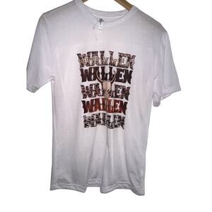 Country Graphic T-Shirt Size S Western Wear Short Sleeve White Shirt NWT